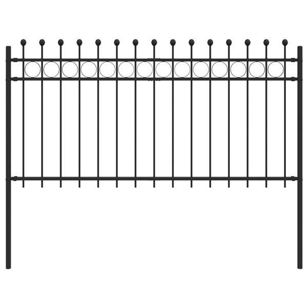 Grote foto vidaxl ringhek zwart 200 x 150 cm gepoedercoat staal tuin en terras hekken en schuttingen