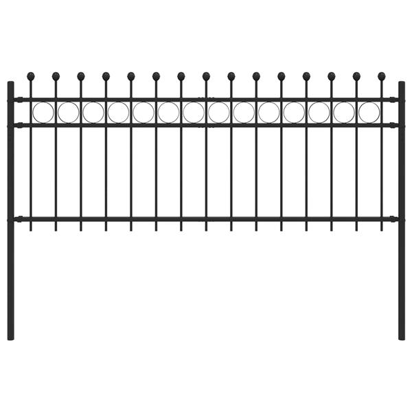 Grote foto vidaxl ringhek zwart 200 x 130 cm gepoedercoat staal tuin en terras hekken en schuttingen