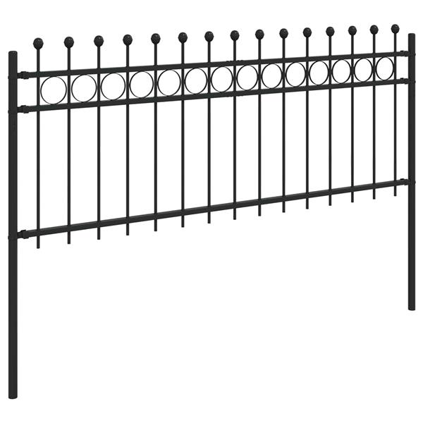 Grote foto vidaxl ringhek zwart 200 x 130 cm gepoedercoat staal tuin en terras hekken en schuttingen