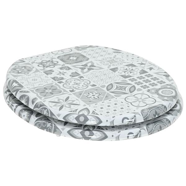 Grote foto vidaxl zachte sluit toiletbril grijs 44 x 38 cm mdf plaat doe het zelf en verbouw sanitair