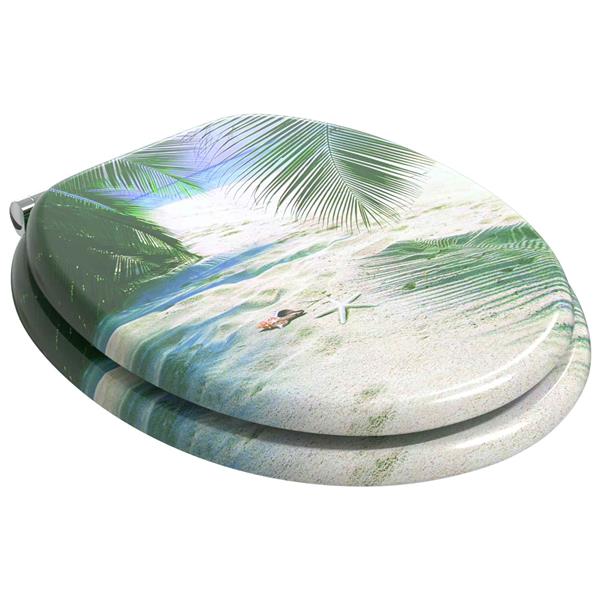 Grote foto vidaxl zachte sluit toiletbril groen 44 x 38 cm mdf plaat doe het zelf en verbouw sanitair