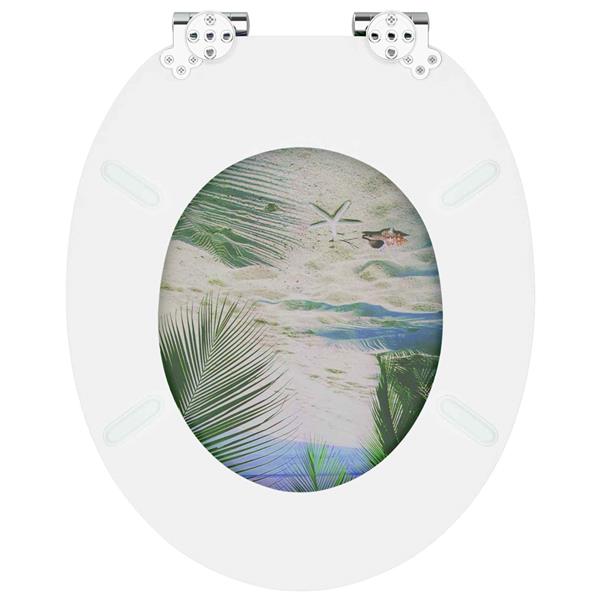 Grote foto vidaxl zachte sluit toiletbril groen 44 x 38 cm mdf plaat doe het zelf en verbouw sanitair