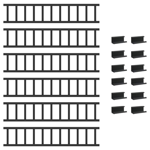 Grote foto vidaxl dak sneeuwbeugel zwart 600 x 2 5 x 20 cm staal tuin en terras hekken en schuttingen