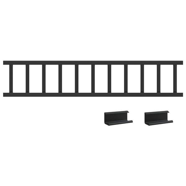 Grote foto vidaxl dak sneeuwbeugel zwart 300 x 2 5 x 20 cm staal tuin en terras hekken en schuttingen