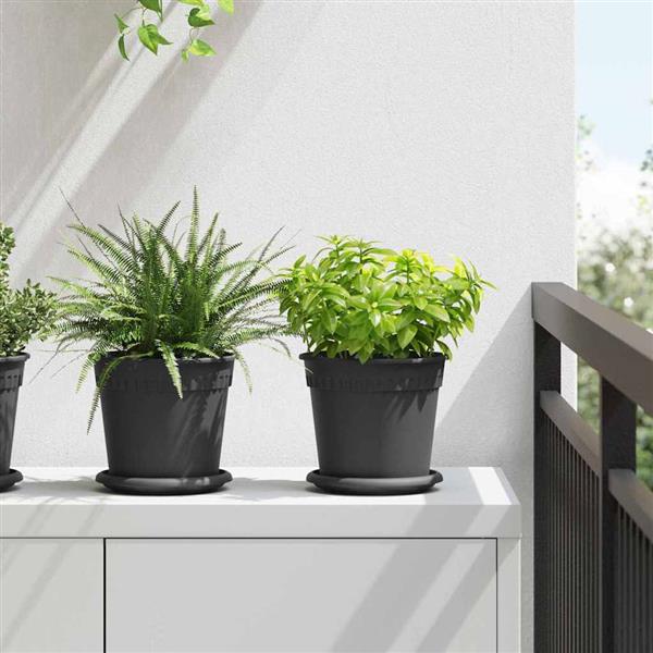 Grote foto vidaxl ronde bloempot 24 pcs zwart 17 x 14 cm kunststof tuin en terras overige tuin en terras