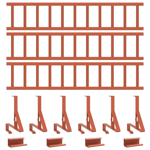 Grote foto vidaxl dak sneeuwbeugel rood 300 x 29 5 x 34 5 cm staal tuin en terras hekken en schuttingen