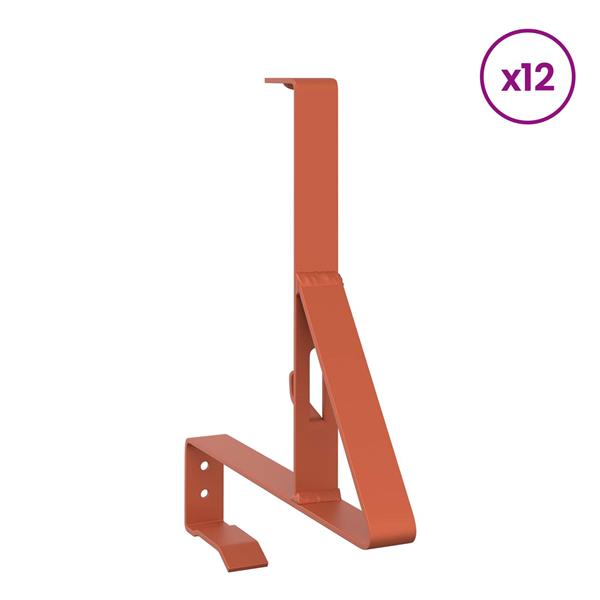 Grote foto vidaxl sneeuwbeveiligingsteun 12 pcs rood 29 5 x 3 x 34 5 cm staal tuin en terras hekken en schuttingen