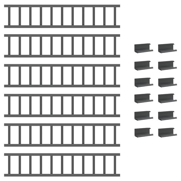 Grote foto vidaxl dak sneeuwbeugel antraciet 600 x 2 5 x 20 cm staal tuin en terras hekken en schuttingen