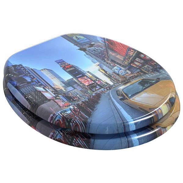 Grote foto vidaxl zachte sluit toiletbril multikleur 44 x 38 cm mdf plaat doe het zelf en verbouw sanitair