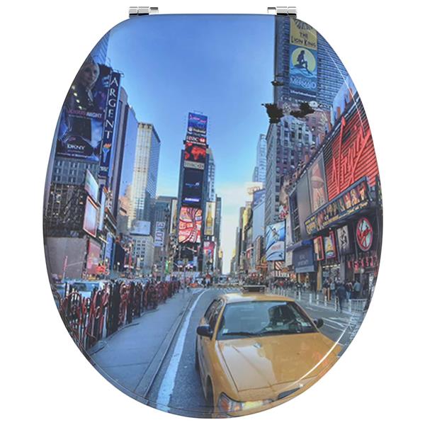 Grote foto vidaxl zachte sluit toiletbril multikleur 44 x 38 cm mdf plaat doe het zelf en verbouw sanitair