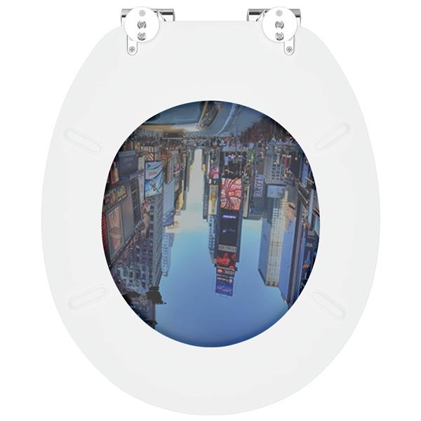 Grote foto vidaxl zachte sluit toiletbril multikleur 44 x 38 cm mdf plaat doe het zelf en verbouw sanitair