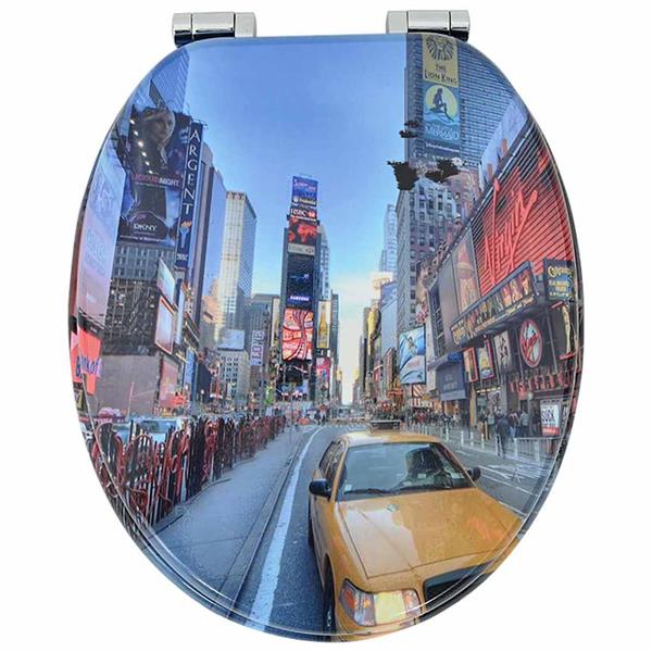 Grote foto vidaxl zachte sluit toiletbril multikleur 44 x 38 cm mdf plaat doe het zelf en verbouw sanitair