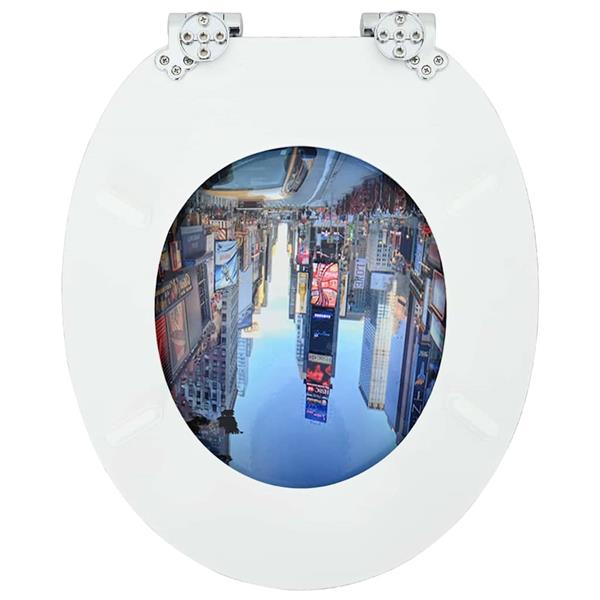 Grote foto vidaxl zachte sluit toiletbril multikleur 44 x 38 cm mdf plaat doe het zelf en verbouw sanitair