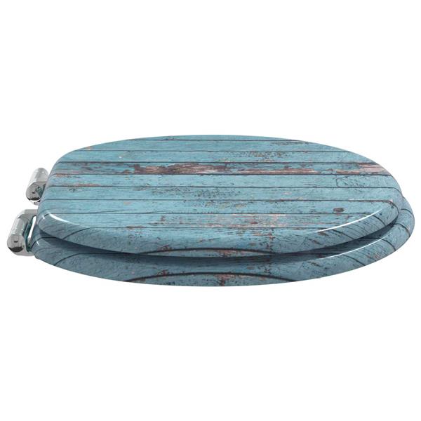 Grote foto vidaxl zachte sluit toiletbril blauw 44 x 38 cm mdf plaat doe het zelf en verbouw sanitair