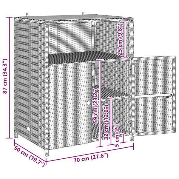 Grote foto vidaxl kast met plank grijs 70 x 50 x 87 cm polyester en roly ratten huis en inrichting overige