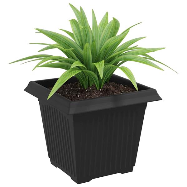 Grote foto vidaxl vierkante bloempot 6 pcs zwart 20 x 20 x 16 cm kunststof tuin en terras overige tuin en terras