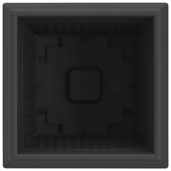 Grote foto vidaxl vierkante bloempot 6 pcs zwart 20 x 20 x 16 cm kunststof tuin en terras overige tuin en terras