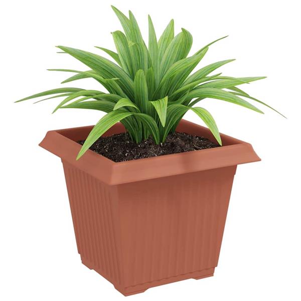 Grote foto vidaxl vierkante bloempot 6 pcs baksteenrood 20 x 20 x 16 cm kunststof tuin en terras overige tuin en terras