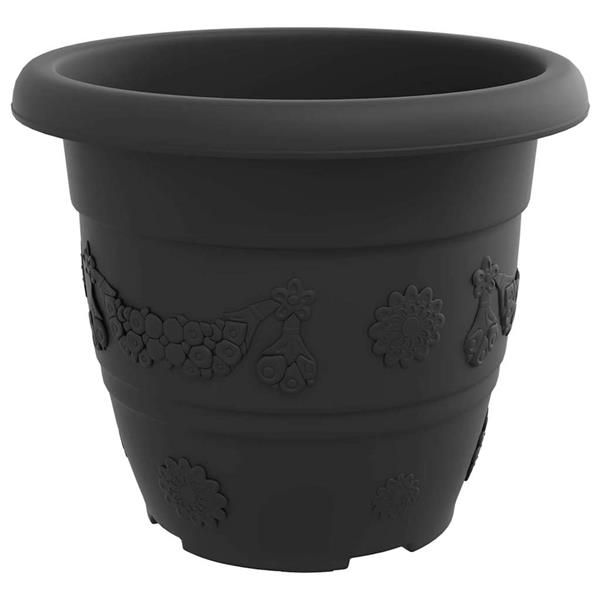 Grote foto vidaxl ronde bloempot 24 pcs zwart 26 x 21.5 cm kunststof tuin en terras overige tuin en terras