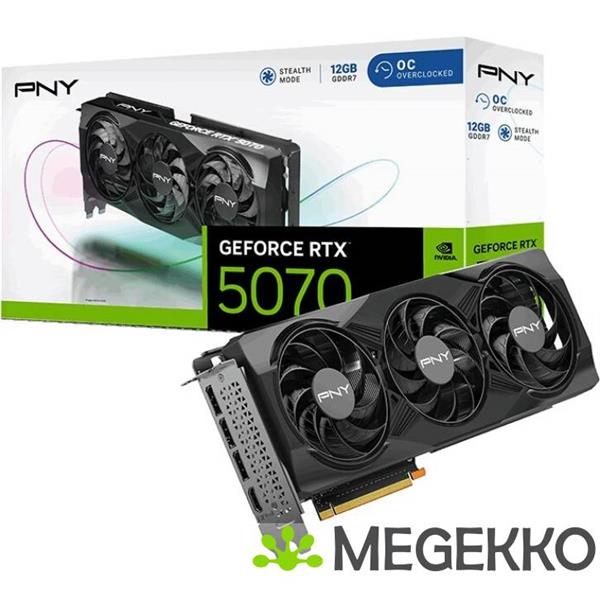 Grote foto pny geforce rtx 5070 12gb overclocked triple fan computers en software videokaarten