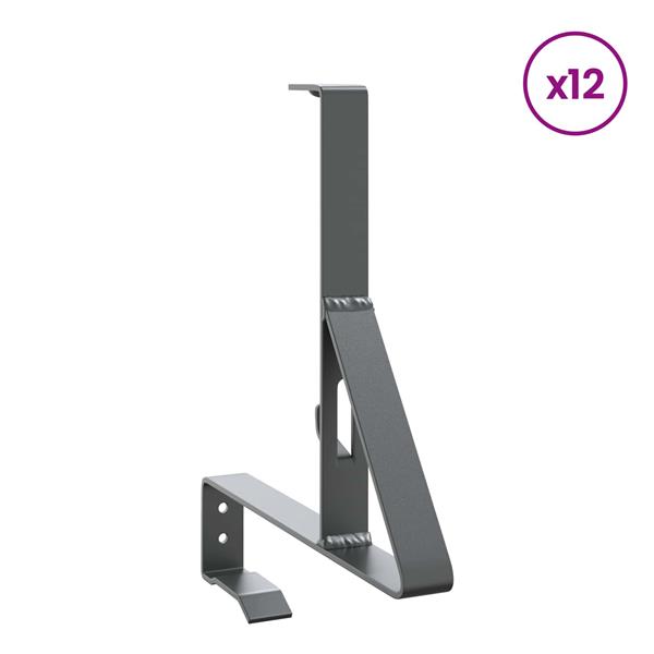 Grote foto vidaxl sneeuwbeveiligingsteun 12 pcs antraciet 29 5 x 3 x 34 5 cm tuin en terras hekken en schuttingen