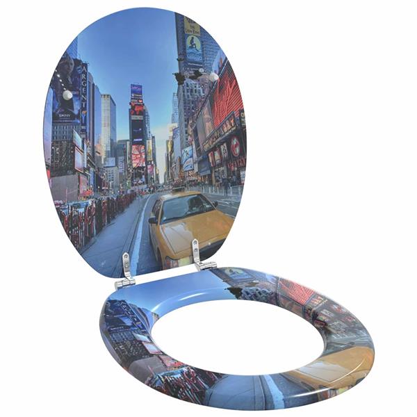 Grote foto vidaxl zachte sluit toiletbril multikleur 44 x 38 cm mdf plaat doe het zelf en verbouw sanitair