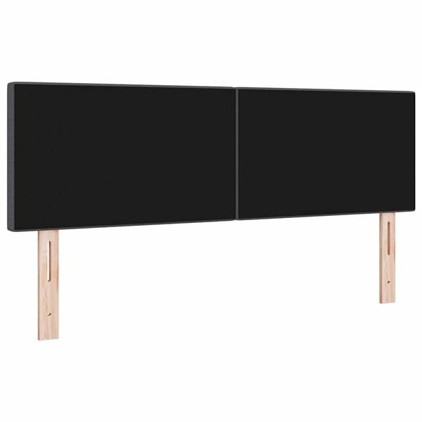 Grote foto vidaxl hoofdbord met hoofdeinde donkergrijs 144 cm nep leer antiek en kunst stoelen en banken