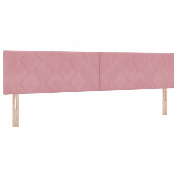 Grote foto vidaxl hoofdbord met hoofdeinde roze 200 cm fluweel antiek en kunst stoelen en banken