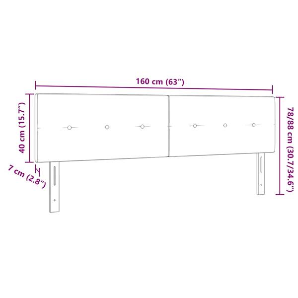 Grote foto vidaxl hoofdbord met hoofdeinde donkergrijs 160 cm nep leer antiek en kunst stoelen en banken