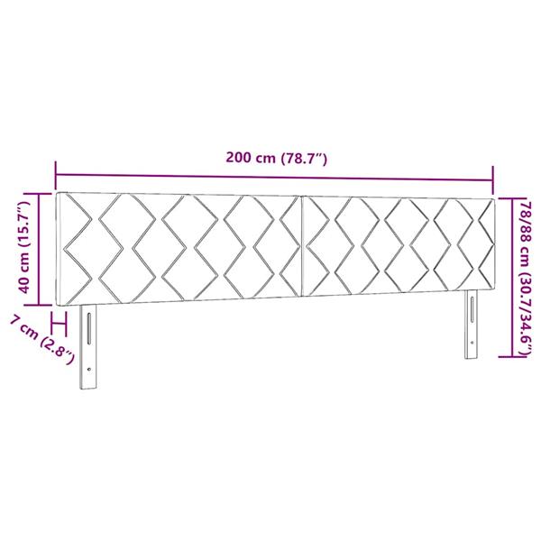 Grote foto vidaxl hoofdbord met hoofdeinde donkergrijs 200 cm nep leer antiek en kunst stoelen en banken