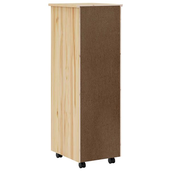 Grote foto vidaxl rolling cabinet met laden moss heldere vernis 34 x 39 x 103 cm huis en inrichting overige