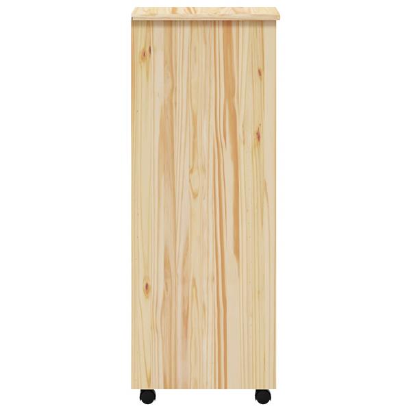 Grote foto vidaxl rolling cabinet met laden moss heldere vernis 34 x 39 x 103 cm huis en inrichting overige
