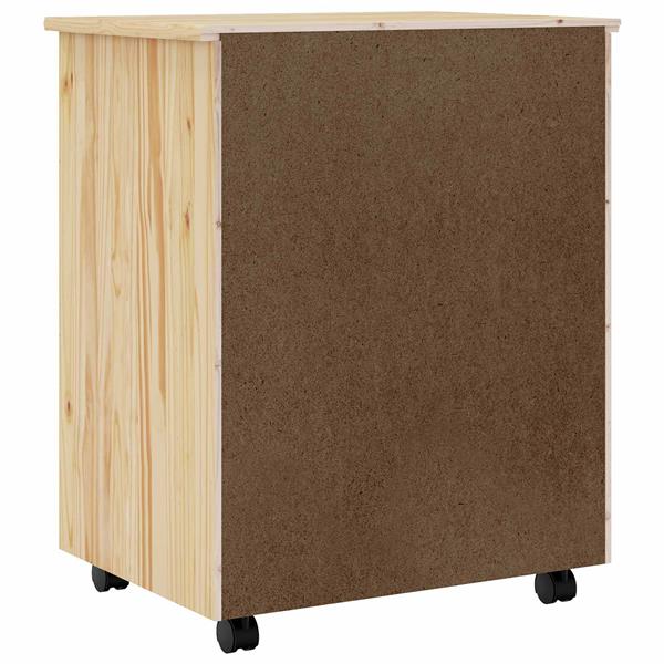 Grote foto vidaxl rolling cabinet met laden moss heldere vernis 53 x 39 x 65 5 cm huis en inrichting overige