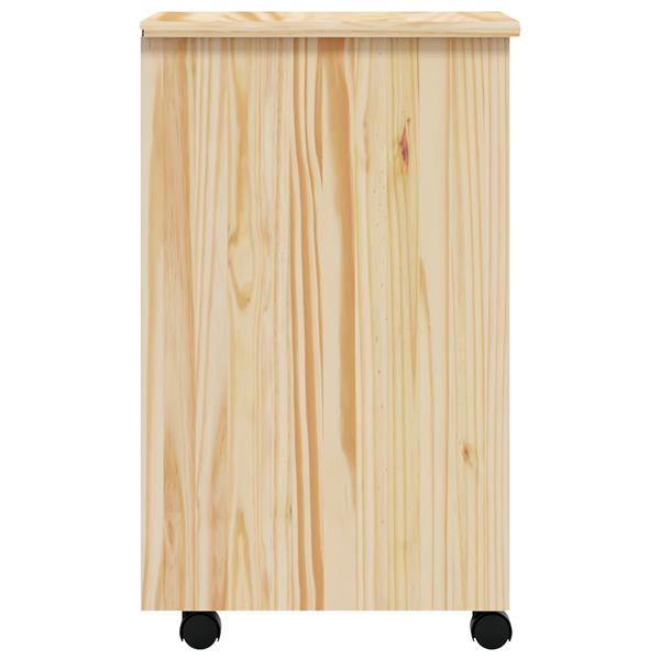 Grote foto vidaxl rolling cabinet met laden moss heldere vernis 34 x 39 x 65 5 cm huis en inrichting overige
