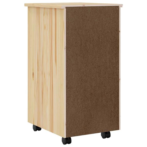 Grote foto vidaxl rolling cabinet met laden moss heldere vernis 34 x 39 x 65 5 cm huis en inrichting overige