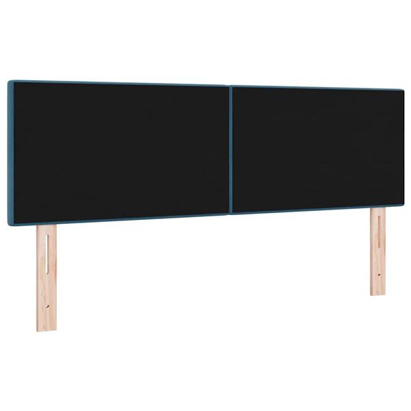 Grote foto vidaxl hoofdbord met hoofdeinde donkerblauw 144 cm nep leer antiek en kunst stoelen en banken