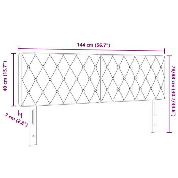 Grote foto vidaxl hoofdbord met hoofdeinde donkerblauw 144 cm nep leer antiek en kunst stoelen en banken