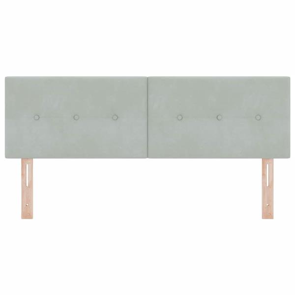 Grote foto vidaxl hoofdbord met hoofdeinde lichtgrijs 144 cm nep leer antiek en kunst stoelen en banken