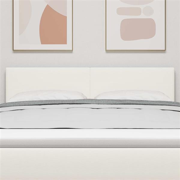 Grote foto vidaxl hoofdbord met hoofdeinde cr me 144 cm nep leer antiek en kunst stoelen en banken