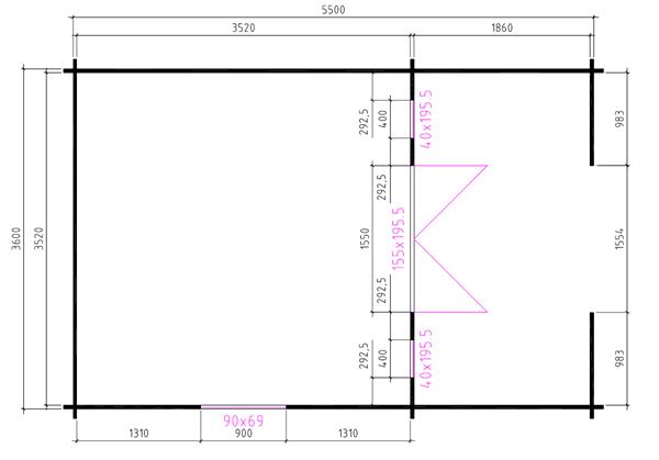 Grote foto blokhut 3838l 40mm tuin en terras tuinhuisjes en blokhutten
