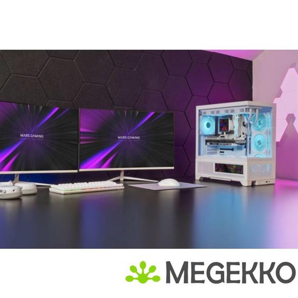 Grote foto mars gaming mc lcdx midi tower wit computers en software behuizingen en kasten