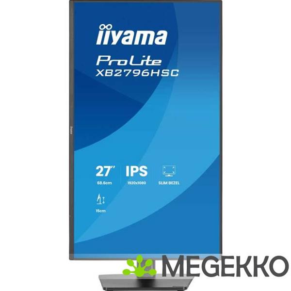 Grote foto iiyama prolite xb2796hsc b1 27 full hd 144hz ips usb c monitor computers en software overige computers en software