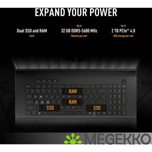 Grote foto asus tuf gaming a18 fa808um s8069w 18 amd ryzen 7 rtx 5060 computers en software overige computers en software