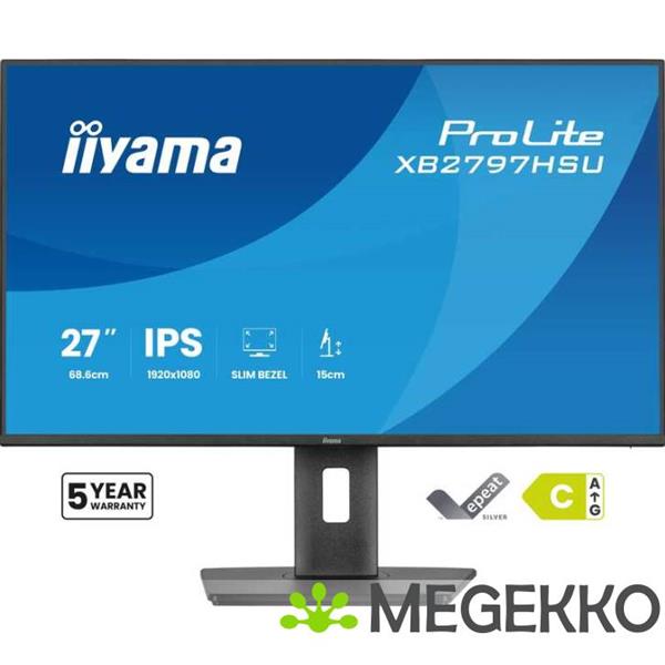 Grote foto iiyama prolite xb2797hsu b1 27 full hd ips monitor computers en software overige computers en software