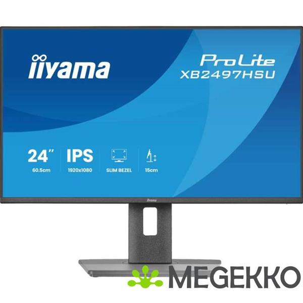 Grote foto iiyama prolite xb2497hsu b1 24 full hd ips monitor computers en software overige computers en software