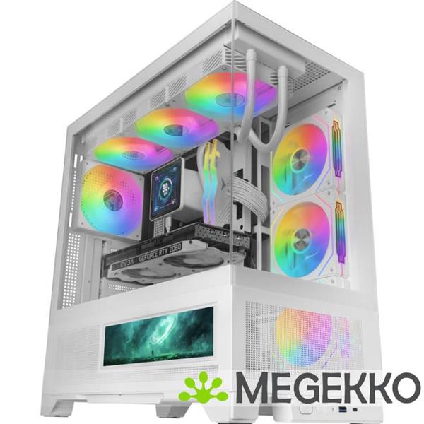 Grote foto mars gaming mc lcdx midi tower wit computers en software behuizingen en kasten