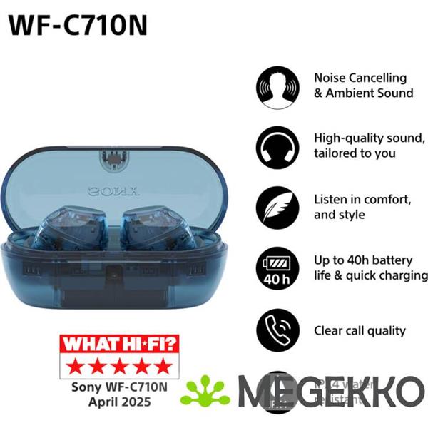 Grote foto sony wf c710n in ear draadloos blauw audio tv en foto koptelefoons