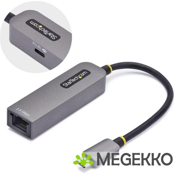 Grote foto startech.com 2.5gbe usb c naar ethernet adapter 100w pd pass through nbase t nic usb 3.0 type c 2 computers en software netwerkkaarten routers en switches