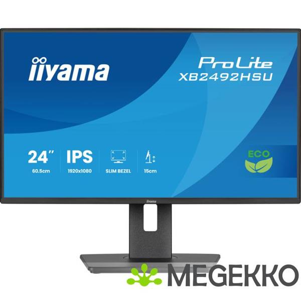 Grote foto iiyama prolite xb2492hsu b1 24 full hd ips monitor computers en software overige computers en software