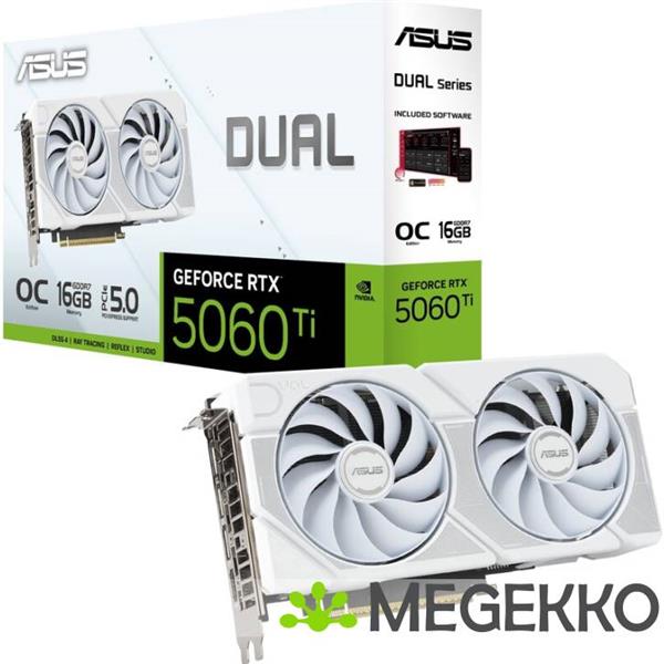 Grote foto vga asus geforce rtx 5060 ti dual rtx5060ti o16g white computers en software videokaarten